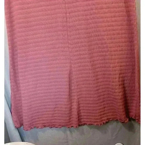 DEREK HEART PLUS Ladies 1X Turtleneck Ribbed Above The Knee Shift Dress Mauve - Picture 6 of 7